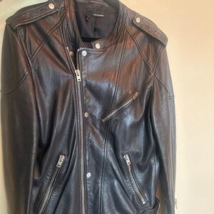 Kooples Calfskin Leather Moto Jacket